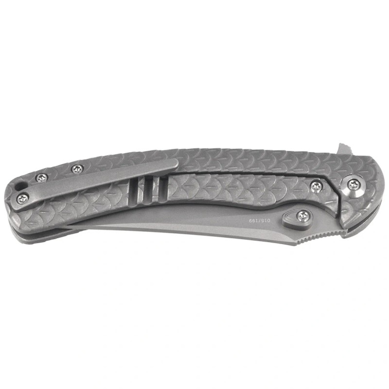 Nóż składany WeKnife Dracarys LE No ???/199 Gray Titanium, Stonewashed M390 (WE25061B-1)