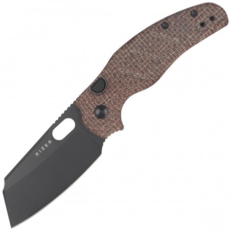 Nóż składany Kizer C01C 2.9 BS Brown Norplex UltreX Micarta, Black DLC Ultra Elmax by Sheepdog Knives (Ki3488.29BSA2)