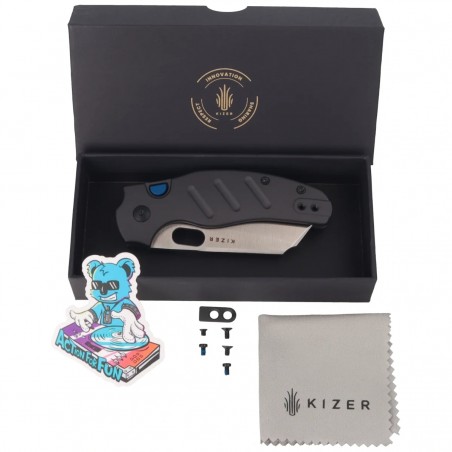 Nóż składany Kizer C01C 2.9 BS Black Aluminium, Satin Elmax by Sheepdog Knives (Ki3488.29BSA1)
