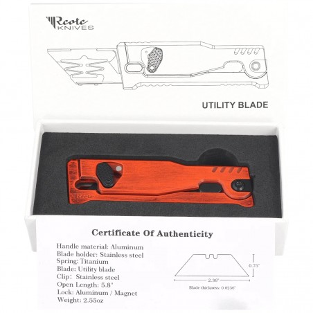Nóż grawitacyjny Reate EXO-U V2 Plain Orange Aluminium, Stainless Steel (EXO-U-V2 POR)