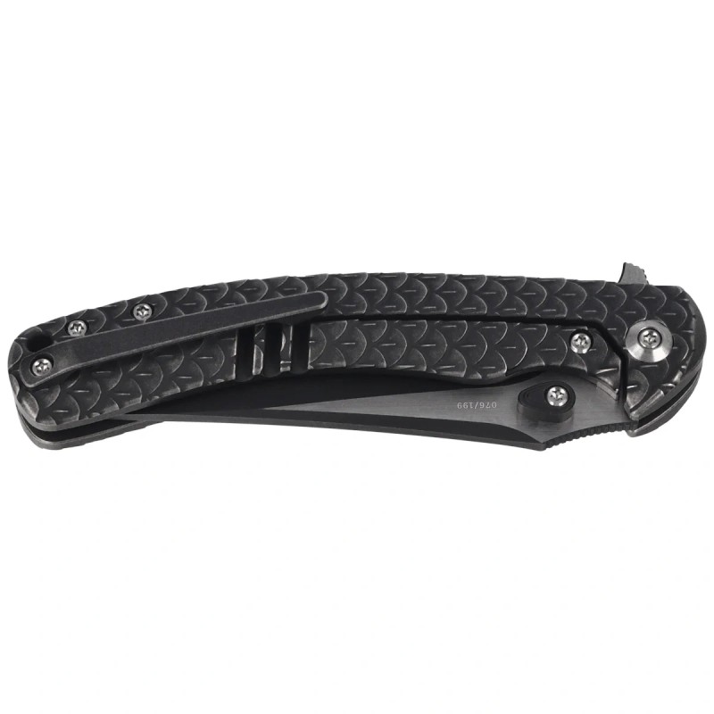 Nóż składany WeKnife Dracarys LE No 076/199 Black Titanium, Black Stonewashed / Satin M390 (WE25061B-5)