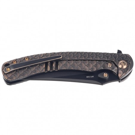 Nóż składany WeKnife Dracarys LE No 197/199 Bronze / Black Titanium, Black Stonewashed M390 (WE25061B-4)