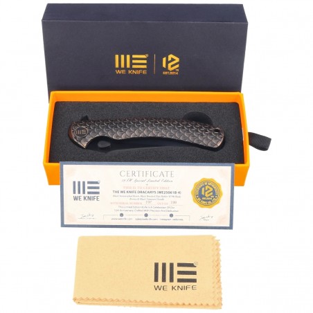 Nóż składany WeKnife Dracarys LE No 197/199 Bronze / Black Titanium, Black Stonewashed M390 (WE25061B-4)