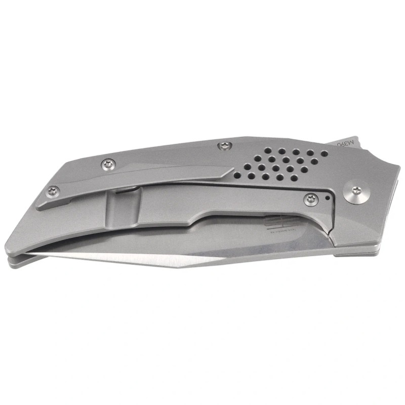 Nóż składany Reate T3500 Gray Titanium, Satin M390 by Tashi Bharucha