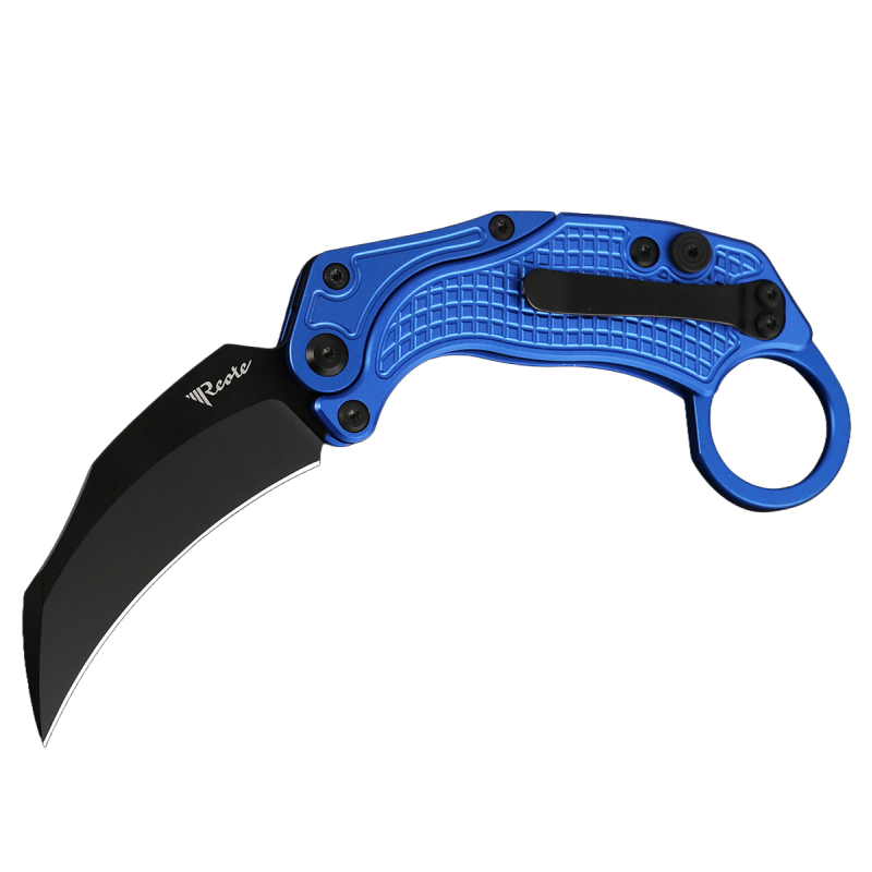 Nóż grawitacyjny Reate EXO-K Gravity Karambit Blue Aluminium, Black PVD N690 (EXO-K BLU.PVD)