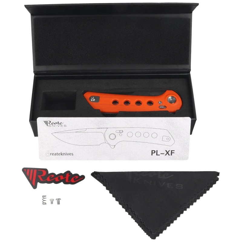 Nóż składany Reate PL-XF Orange G10, Stonewashed Nitro-V (PL-XF ORG10.STW)
