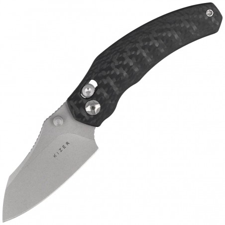 Nóż składany Kizer Mini Bulldog Carbon Fiber, Stonewashed S45VN by O.SHO (Ki3672SA3)