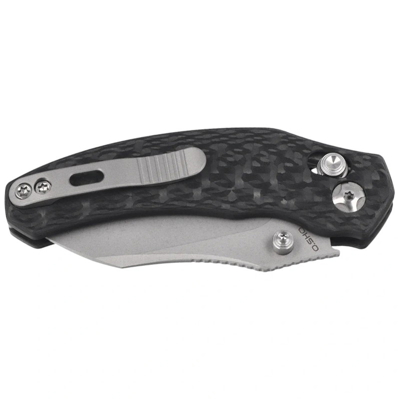 Nóż składany Kizer Mini Bulldog Carbon Fiber, Stonewashed S45VN by O.SHO (Ki3672SA3)