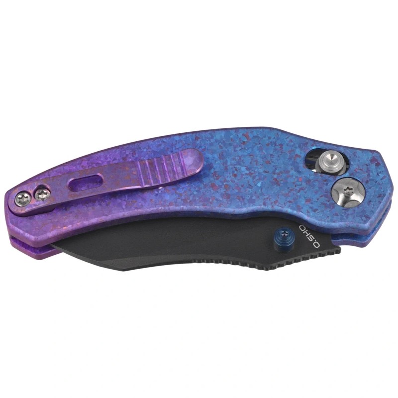 Nóż składany Kizer Mini Bulldog Purple-Blue Crystallized Titanium, Matte DLC Ultra S45VN by O.SHO (Ki3672SA1)