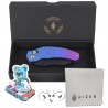 Nóż składany Kizer Mini Bulldog Purple-Blue Crystallized Titanium, Matte DLC Ultra S45VN by O.SHO (Ki3672SA1)