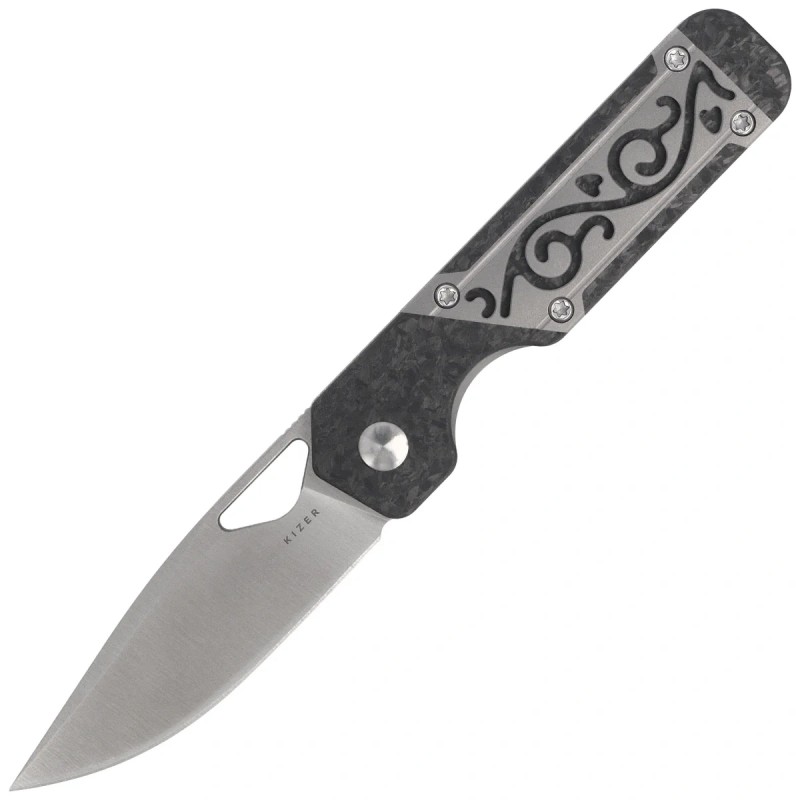 Nóż składany Kizer Mini Militaw Grey Titanium / Carbon Fiber, Satin S45VN by Jonathan Styles (Ki3634SA4)