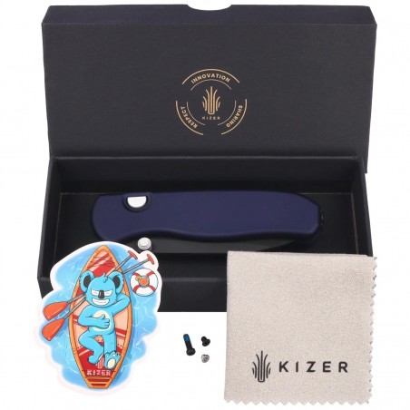 Nóż składany Kizer Drop Bear Zero Dark Blue Aluminium, Matte DLC Ultra M390 by Azo (Ki3619BDA2)