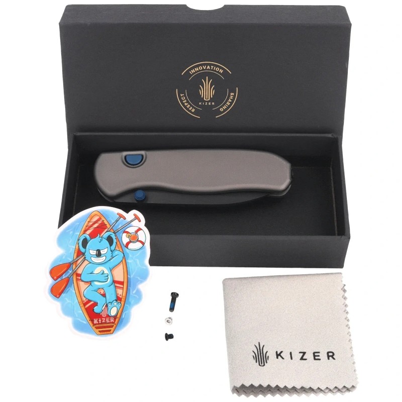 Nóż składany Kizer Drop Bear Zero Dark Gray Aluminium, Matte DLC Ultra Elmax by Azo (Ki3619BDA1)