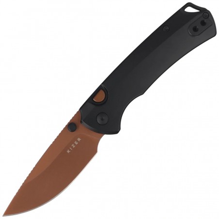 Nóż składany Kizer T1 BD Black Titanium, Sunset Metal PVD / Stonewashed Elmax by Uli Hennicke (Ki3490.2BDA2)
