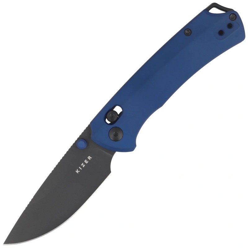 Nóż składany Kizer T1 CD Blue Titanium, Black Matte DLC Ultra M390 by Uli Hennicke (Ki3490.2CDA2)