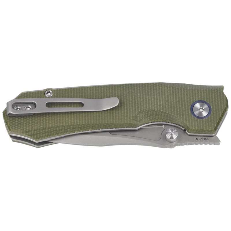 Nóż składany Remette Rhino Micarta, Stonewashed 14C28N (MC25A)