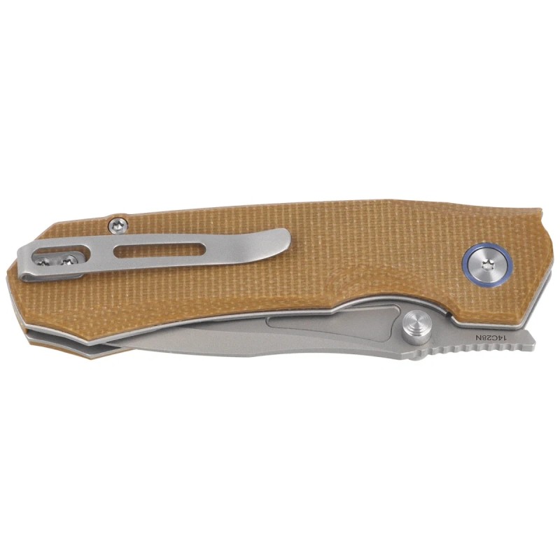 Nóż składany Remette Rhino Micarta, Stonewashed 14C28N (MC26A)