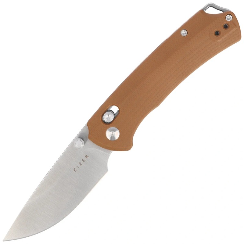 Nóż składany Kizer T1 CD Brown G10, Satin Nitro-V by Uli Hennicke (V3490.2CA2)