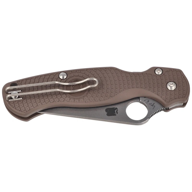 Nóż składany Spyderco Para Military 2 Sprint Run Lightweight Brown FRN, Stonewashed CPM 15V by Sal, Eric Glesser (C81PBN15V2)