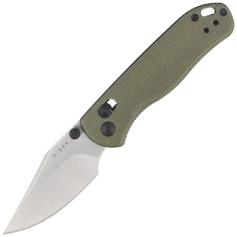 Nóż składany Kizer Drop Bear 2 Green Micarta, Satin Nitro-V by Azo (V3619.2KC1)