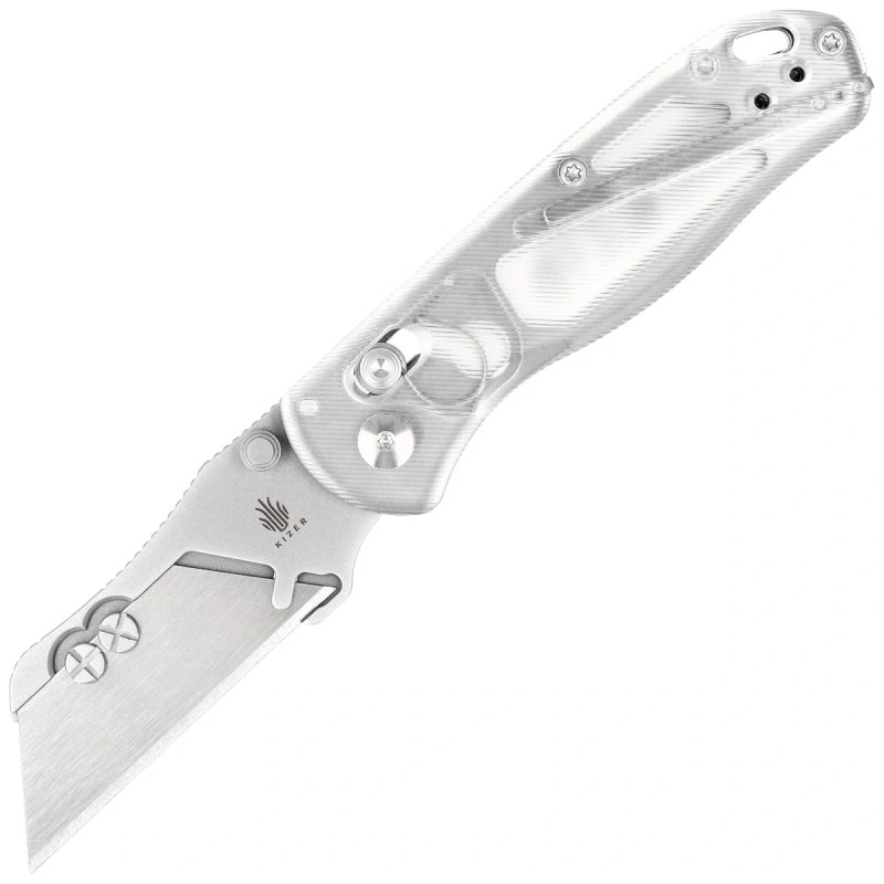Nóż składany Kizer Uti Bear 1 White Acrylic, Bead Blasted SK5 / 50Cr15MoV by Azo (V3619JA5)