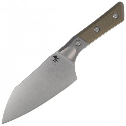 Nóż kuchenny Microtech Santoku 6'' Titanium Bolster/OD Green G10, Stonewashed M390MK (3200B-10OD)