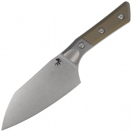 Nóż kuchenny Microtech Santoku 6'' Titanium Bolster/OD Green G10, Stonewashed M390MK (3200B-10OD)