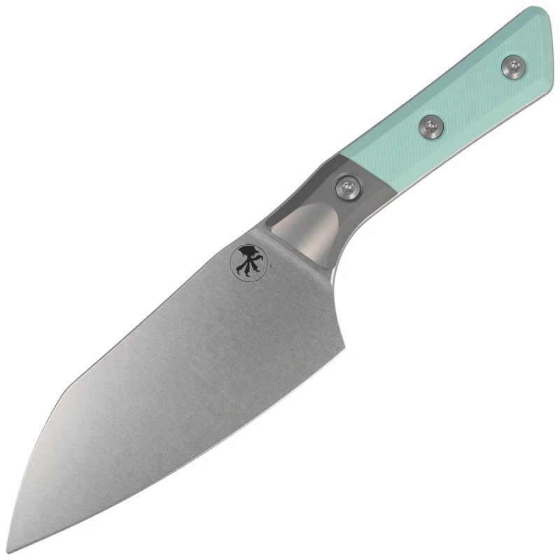 Nóż kuchenny Microtech Santoku 6'' Titanium Bolster/Caribbean Blue G10, Stonewashed M390MK (3200B-10CA)