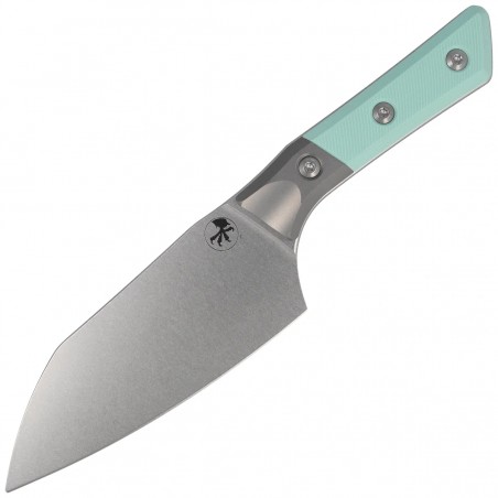 Nóż kuchenny Microtech Santoku 6'' Titanium Bolster/Caribbean Blue G10, Stonewashed M390MK (3200B-10CA)