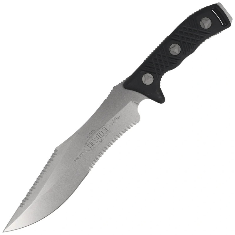 Nóż Microtech Arbiter S/E Black G10, Stonewashed F/S M390 by Adam Marfione (104-12)