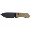 CIVIVI Knife Button Lock Elementum Olive Micarta, Black Stonewashed (C2103B)