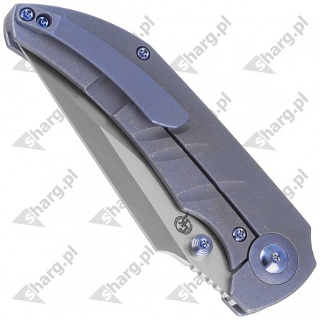 Nóż składany WE Knife Riff-Raff Blue Titanium, Hand Rubbed Satin CPM 20CV by Matthew Christensen (WE22020B-2)