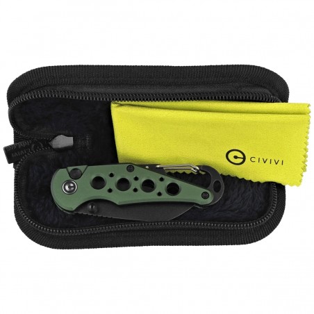 Nóż składany Civivi Pragma Green Aluminium, Black Stonewashed Nitro-V (C23062B-3)