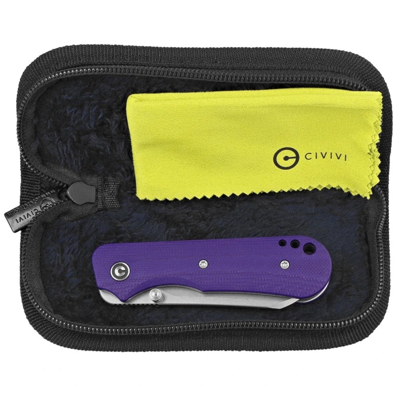 Nóż składany Civivi Crabby Purple G10, Stonewashed 14C28N by Ken Onion Jr. (C24055-2)