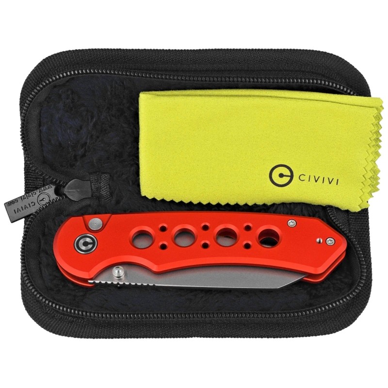 Nóż składany Civivi Pragma Prime Red Aluminium, Stonewashed 14C28N (C24067-2)