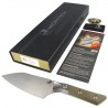 Nóż kuchenny Microtech Santoku 6'' Titanium Bolster/OD Green G10, Stonewashed M390MK (3200B-10OD)