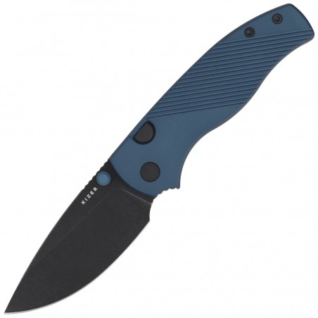 Nóż składany Kizer Glaux Ink Blue Aluminium, Black PVD / Stonewashed 14C28N (V3801A3)