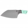 Nóż kuchenny Microtech Santoku 6'' Titanium Bolster/Caribbean Blue G10, Stonewashed M390MK (3200B-10CA)