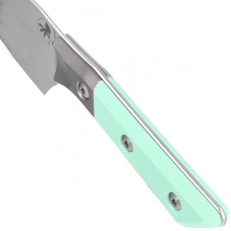 Nóż kuchenny Microtech Santoku 6'' Titanium Bolster/Caribbean Blue G10, Stonewashed M390MK (3200B-10CA)