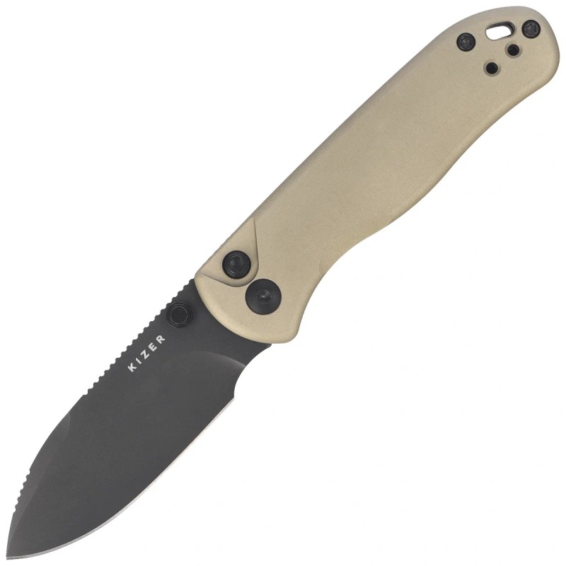Nóż składany Kizer Drop Bear 2 Tan Aluminium, Matte DLC Basic Nitro-V by Azo (V3619.2CD1)