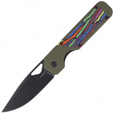 Nóż składany Kizer Militaw Olive Green-Party Steamers G10, Black Nitro-V by Jonathan Styles (V3634A3)