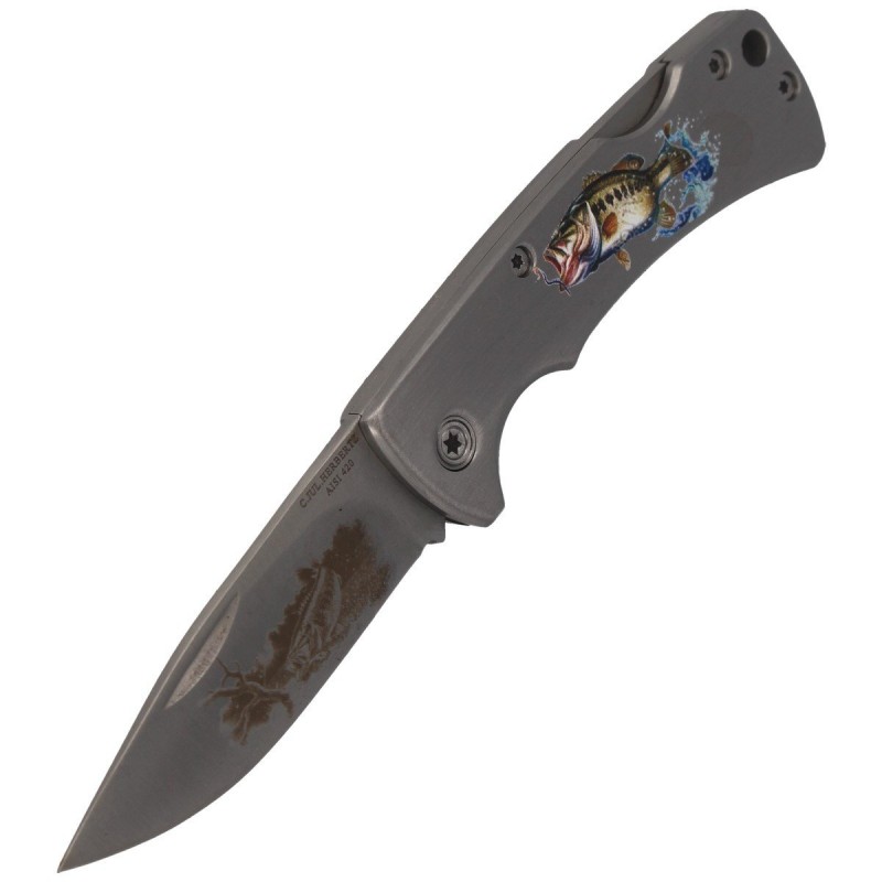 Nóż składany wędkarski motyw ryb Herbertz Solingen Stainless, Satin (585809)