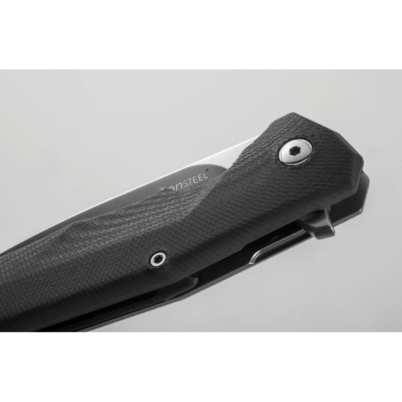 Nóż składany LionSteel T.R.E. G10 Black, Stone Washed Blade (TRE GBK)