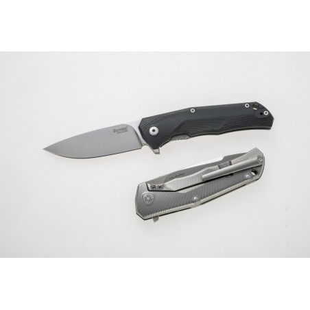 Nóż składany LionSteel T.R.E. G10 Black, Stone Washed Blade (TRE GBK)