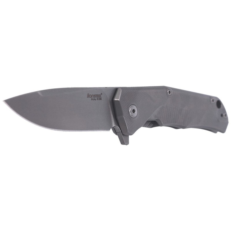 Nóż składany LionSteel T.R.E. Grey Titanium / Grey Ti, Stone Washed M390 by Molletta (TRE GY)