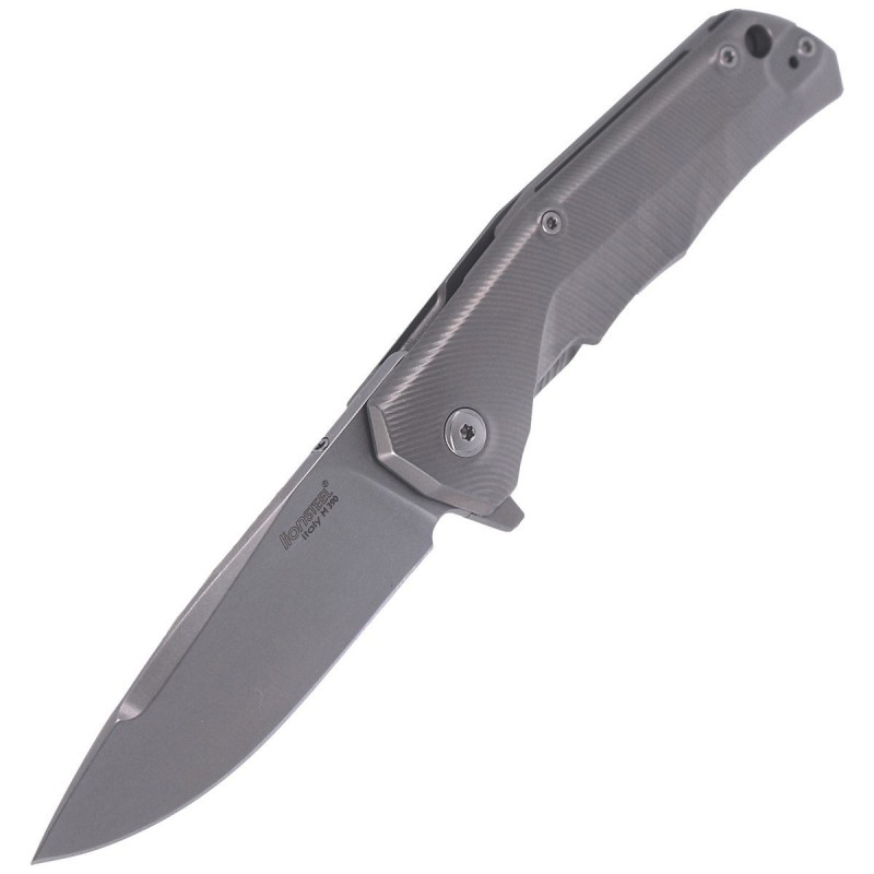 Nóż składany LionSteel T.R.E. Grey Titanium / Grey Ti, Stone Washed M390 by Molletta (TRE GY)