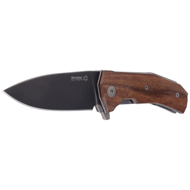Nóż składany LionSteel KUR Santos Wood, Black Stonewashed Sleipner by Molletta (KUR BST)