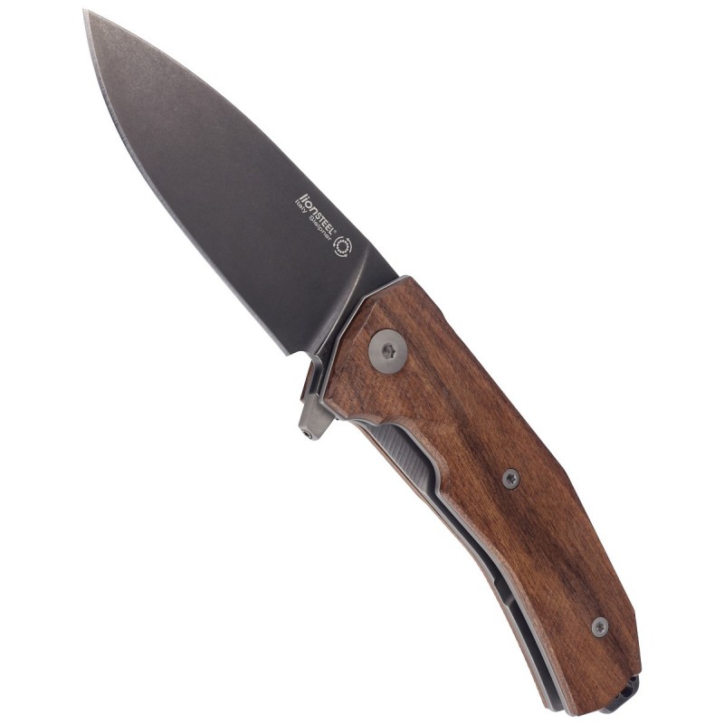 Nóż składany LionSteel KUR Santos Wood, Black Stonewashed Sleipner by Molletta (KUR BST)