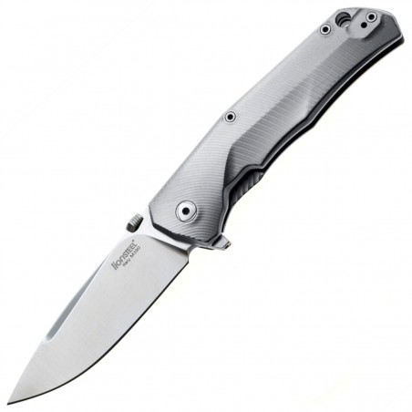 Nóż składany LionSteel T.R.E. Grey Titanium/Blue Ti, Stonewashed M390 by Molletta (TRE BL)