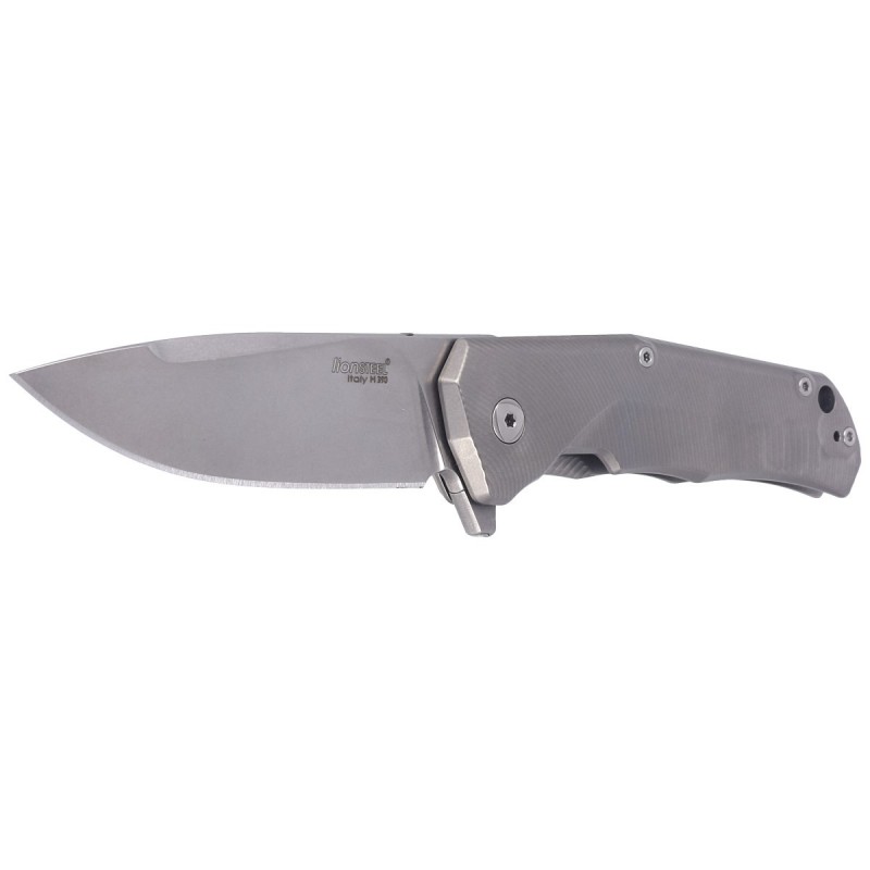 Nóż składany LionSteel T.R.E. Grey Titanium/Blue Ti, Stonewashed M390 by Molletta (TRE BL)